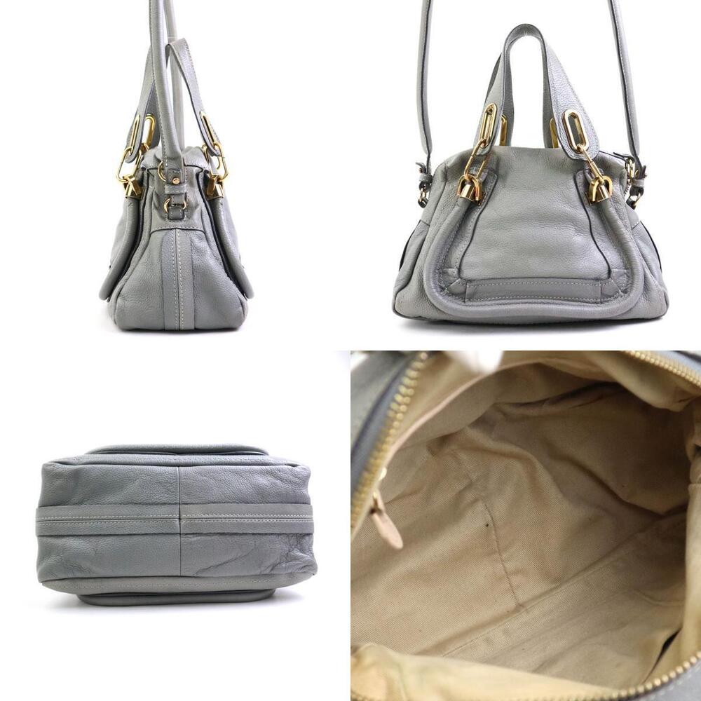 Chloe shoulder handbag leather bag gray Paraty gold